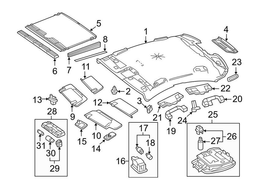 Mercedes Dome Light 21282050019051